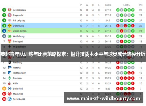 英超青年队训练与比赛策略探索：提升技战术水平与球员成长路径分析